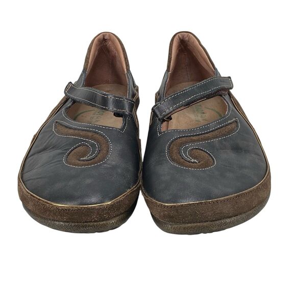 Naot Womens Matai Mary Jane Koru Flats Size 41 Swirl Design Pearl Black (HF18) - Picture 2 of 10